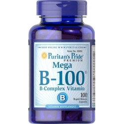 Вітаміни групи В, комплекс, Vitamin B-100, Puritans Pride,100 капсул, 31578