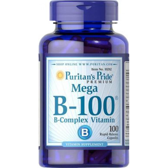 Вітаміни групи В, комплекс, Vitamin B-100, Puritans Pride,100 капсул, 31578